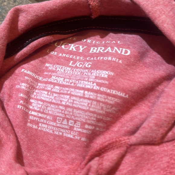 5/$25.00 New Lucky Brand Boys' Size Large pink reddish Hoodie Long Sleeve hoodie - Picture 2 of 4